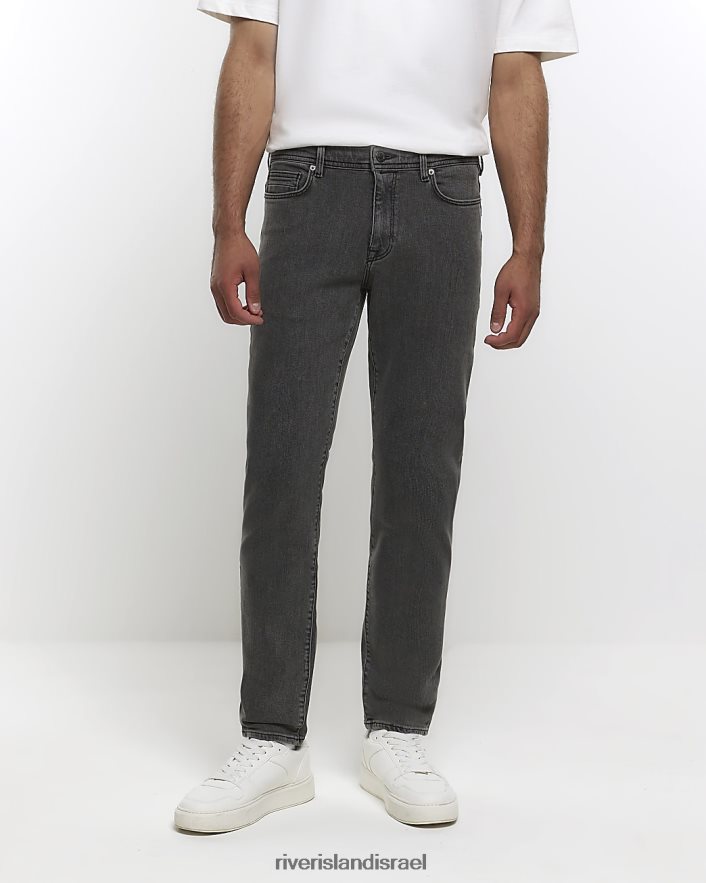 לבוש River Island ג'ינס בגזרת סקיני אפור גברים BDZ4085659