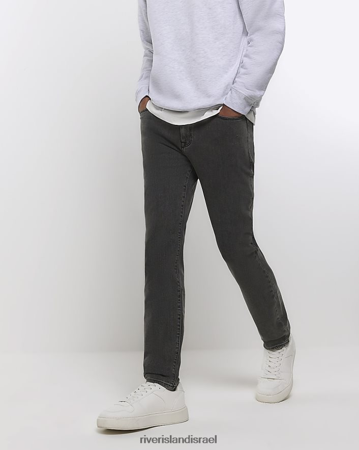 לבוש River Island ג'ינס בגזרת סקיני אפור גברים BDZ4085659