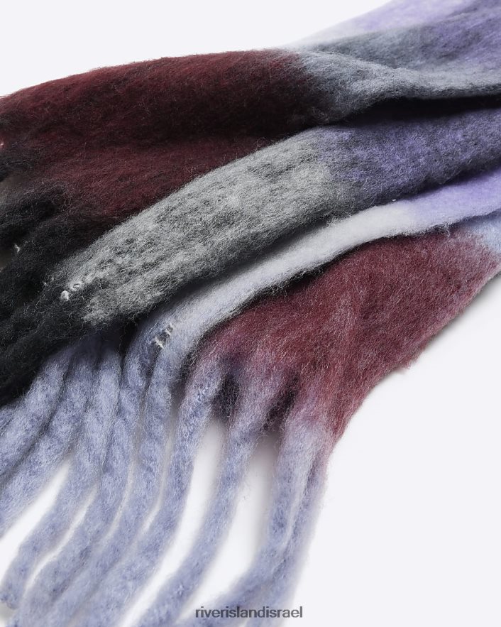 אביזרים River Island צעיף צ'ק סרוג סָגוֹל גברים BDZ4085667