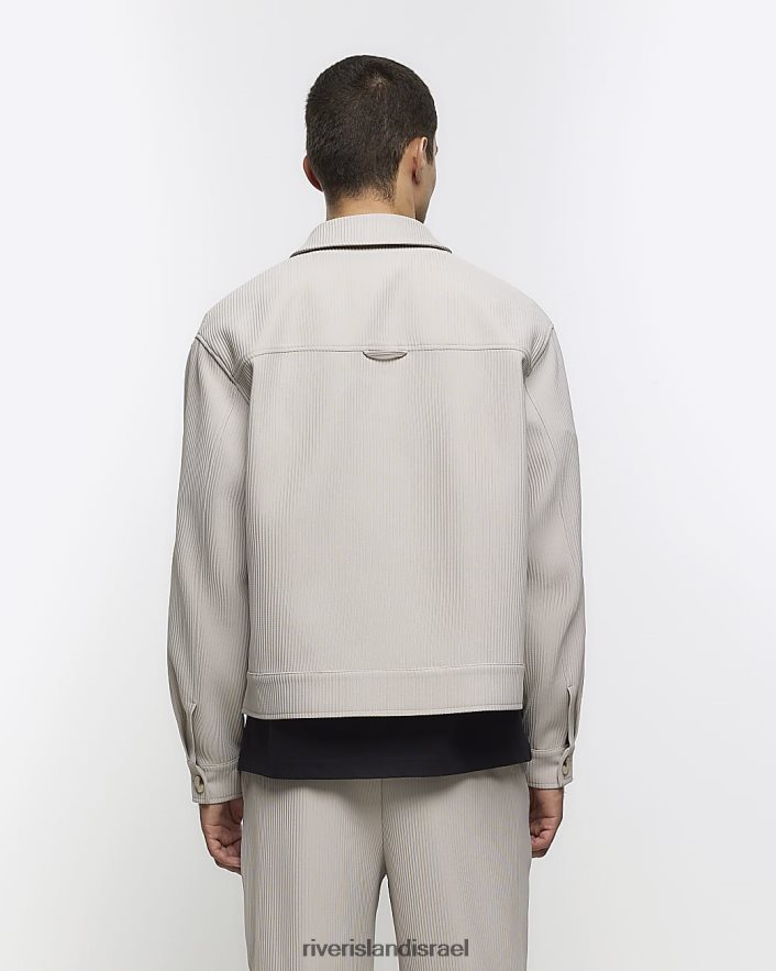לבוש River Island ז'קט פליס הרינגטון בכושר רגיל אקרו גברים BDZ4085674