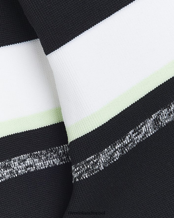 לבוש River Island מגשר פסים בגזרה דקיקה שָׁחוֹר גברים BDZ4085680