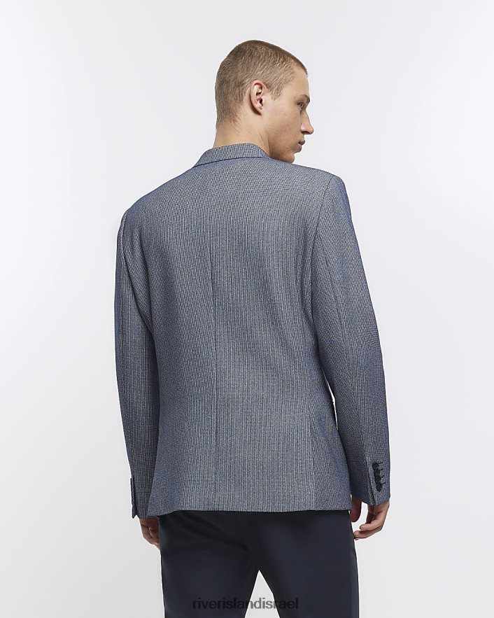 לבוש River Island בלייזר בכושר רגיל כְּחוֹל גברים BDZ4085681