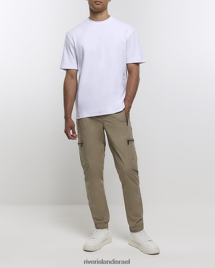 לבוש River Island חולצת טריקו גרפית יפנית רקומה אקרו גברים BDZ4085686