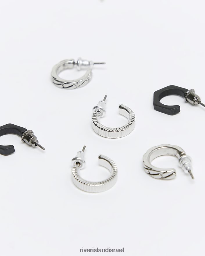 אביזרים River Island עגילי חישוק צבעוניים כסף גברים BDZ4085695