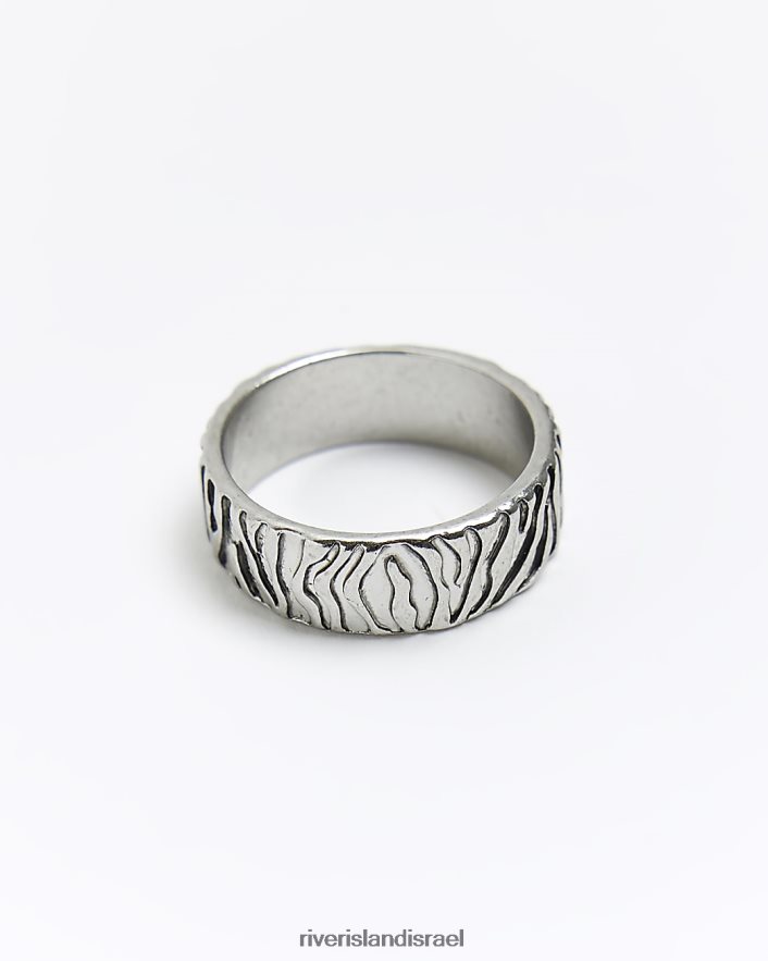 אביזרים River Island טבעת בהדפס זברה צבעוני כסף גברים BDZ4085700