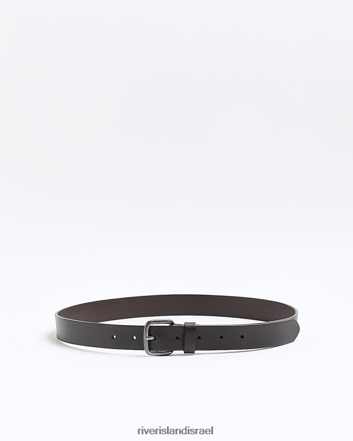 אביזרים River Island חגורת עור קז'ואל חום גברים BDZ4085709