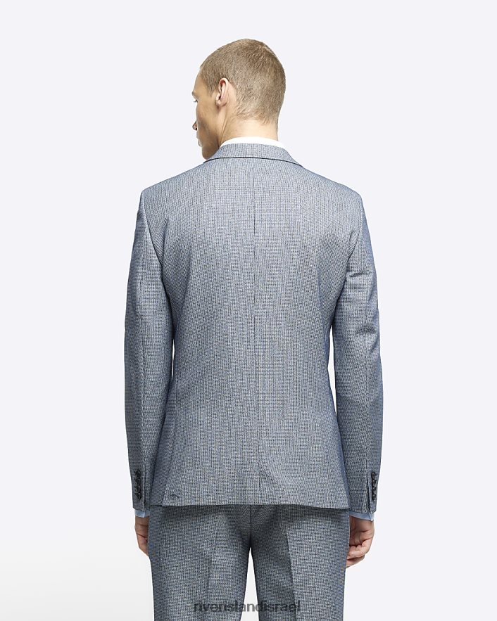 לבוש River Island ז'קט חליפת כלב בגזרה רזה כְּחוֹל גברים BDZ4085711