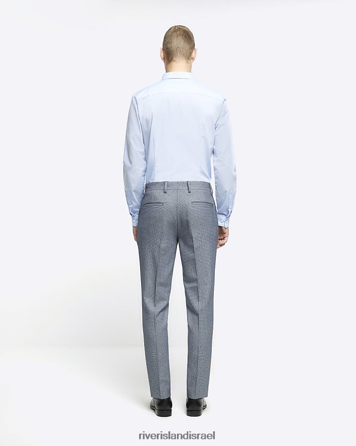 לבוש River Island מכנסיים חליפת שיניים בגזרה רזה כְּחוֹל גברים BDZ4085723