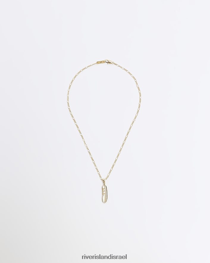 אביזרים River Island שרשרת נוצות צבעונית זהב גברים BDZ4085737