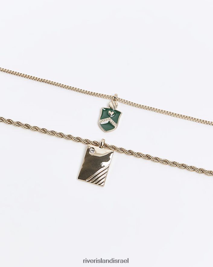אביזרים River Island מגן צבעוני ותג שרשרת מרובת שורות זהב גברים BDZ4085746