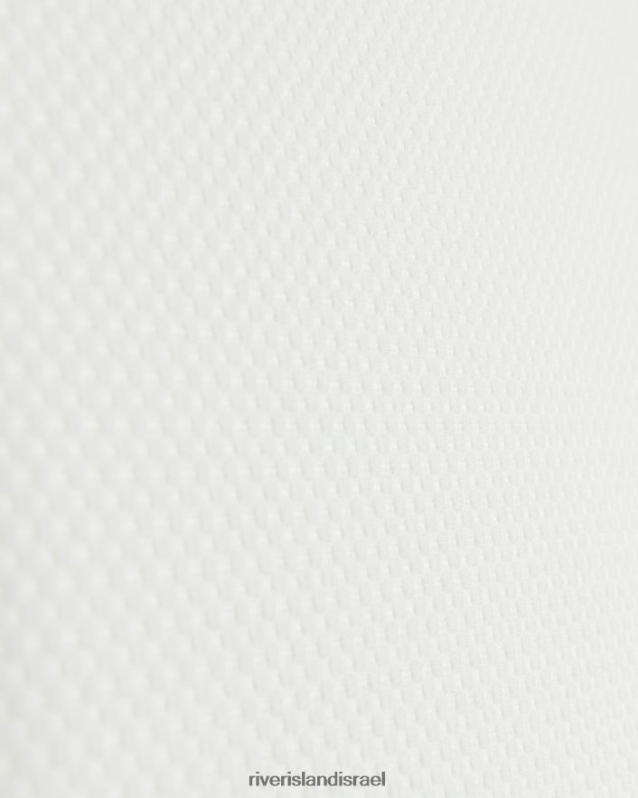 לבוש River Island חולצת פולו מודבקת בגזרה דקיקה לבן גברים BDZ4085757