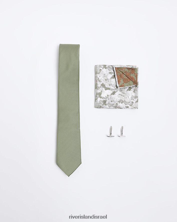 אביזרים River Island סט מתנה לעניבה פרחונית ירוק גברים BDZ4085761