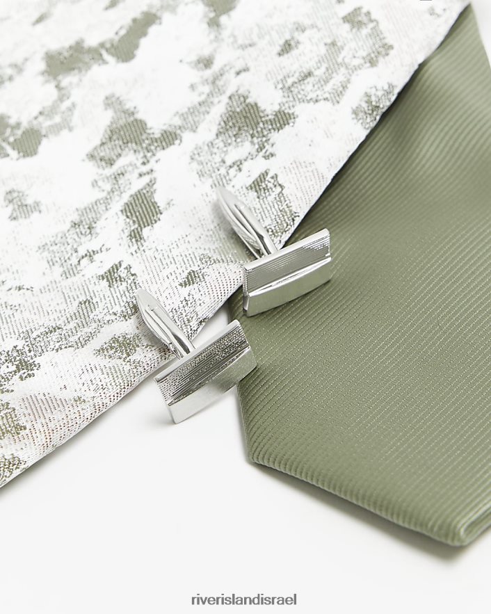 אביזרים River Island סט מתנה לעניבה פרחונית ירוק גברים BDZ4085761