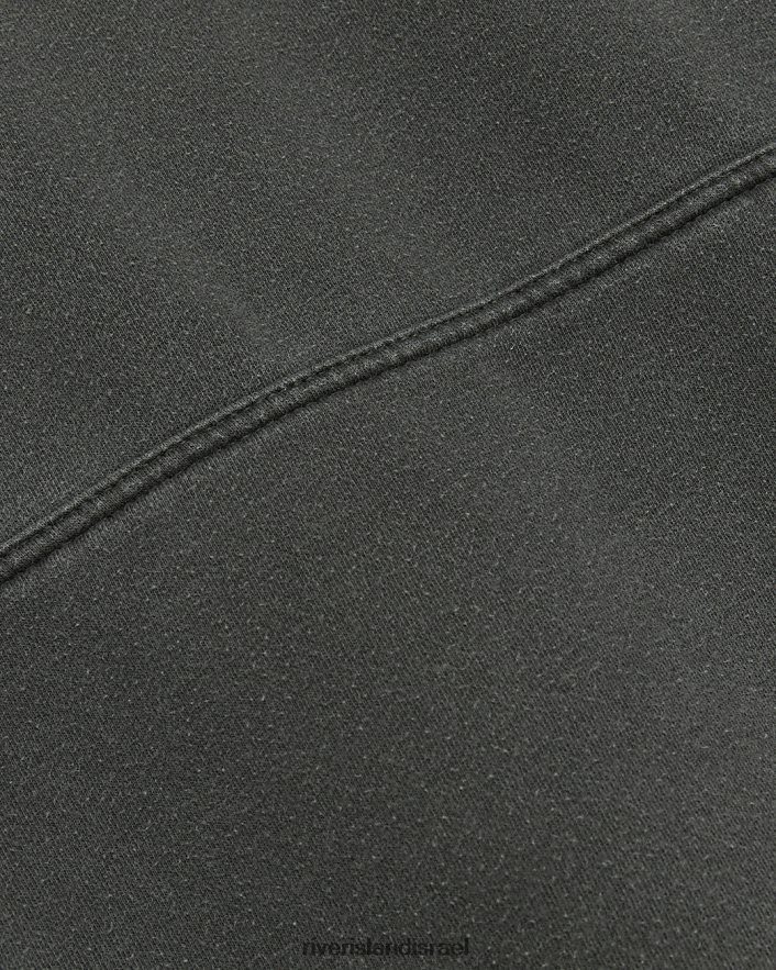 לבוש River Island קפוצ'ון בכושר רגיל אפור שטוף גברים BDZ4085762