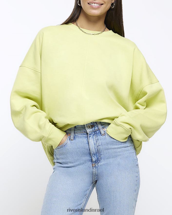 לבוש River Island טרנינג אוברסייז ירוק ליים נשים BDZ408578