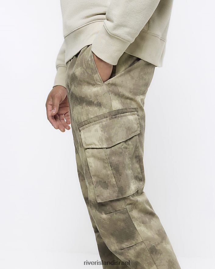 לבוש River Island מכנסי קאמו מטען בכושר רגיל חָקִי גברים BDZ4085783