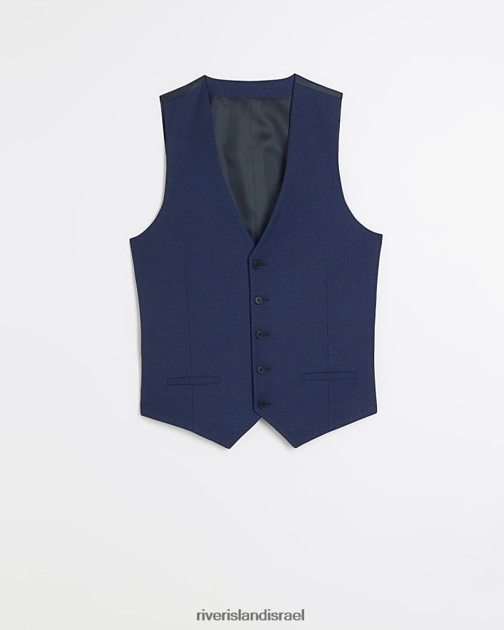 לבוש River Island ז'קט חליפת סקיני בכושר כְּחוֹל גברים BDZ4085789