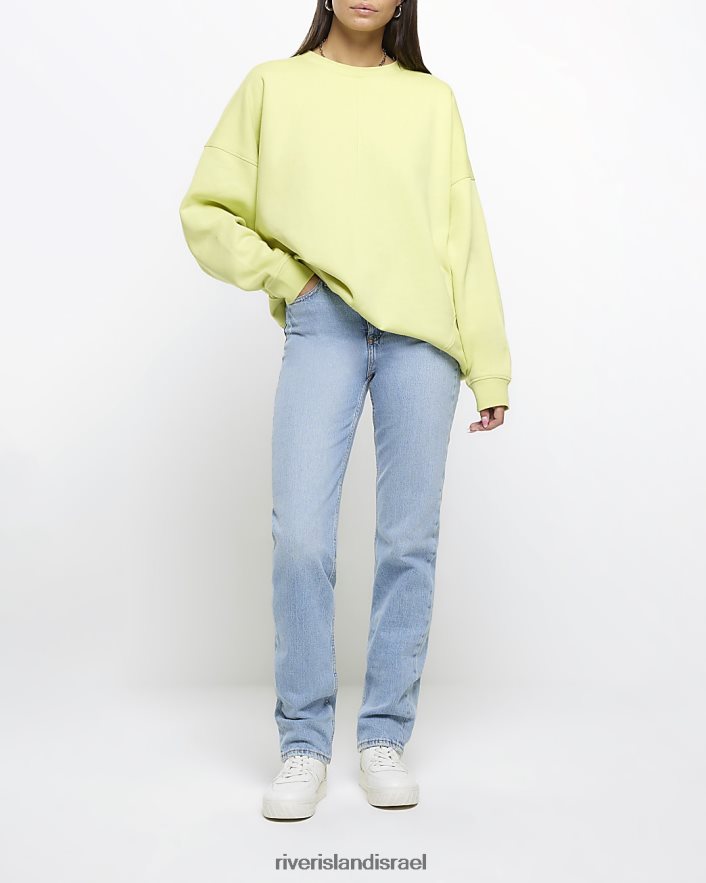 לבוש River Island טרנינג אוברסייז ירוק ליים נשים BDZ408578