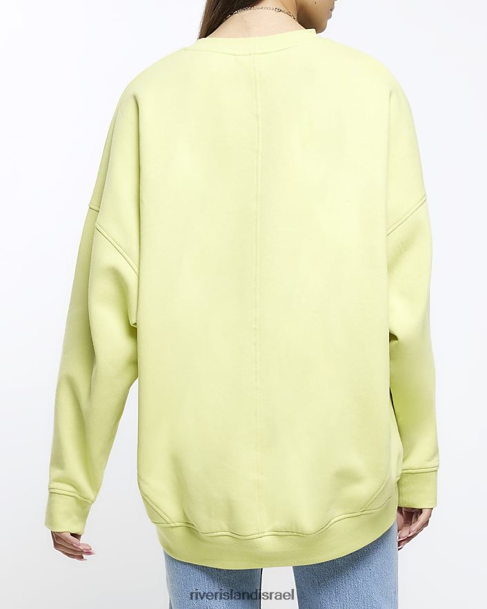 לבוש River Island טרנינג אוברסייז ירוק ליים נשים BDZ408578