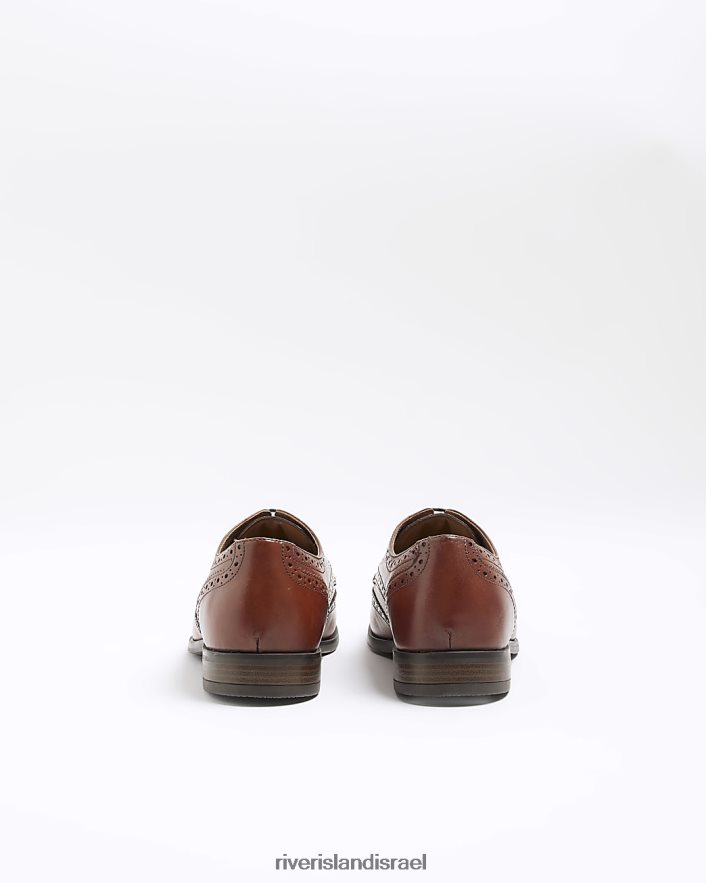 הַנעָלָה River Island נעלי דרבי ברוג עור חום גברים BDZ4085802