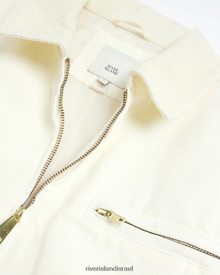 לבוש River Island ז'קט קנבס בכושר רגיל אקרו גברים BDZ4085810