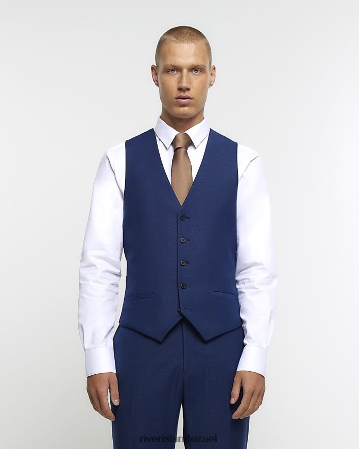לבוש River Island חזייה בגזרה דקיקה כְּחוֹל גברים BDZ4085814