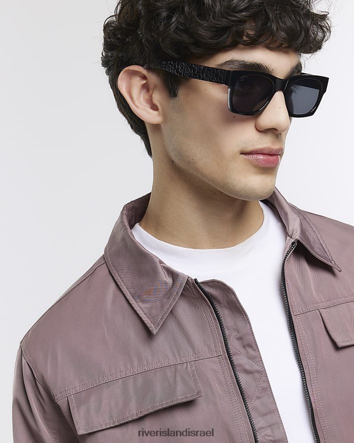 לבוש River Island רוכסן ניילון בהתאמה רגילה סָגוֹל גברים BDZ4085818
