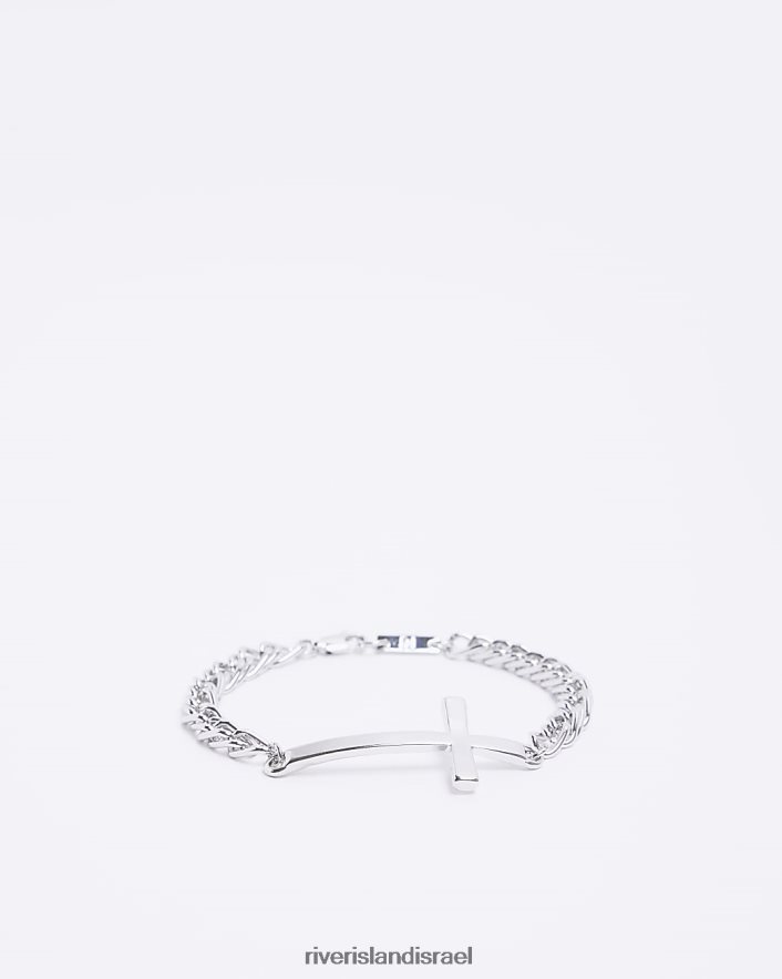 אביזרים River Island צמיד צלב צבעוני כסף גברים BDZ4085847