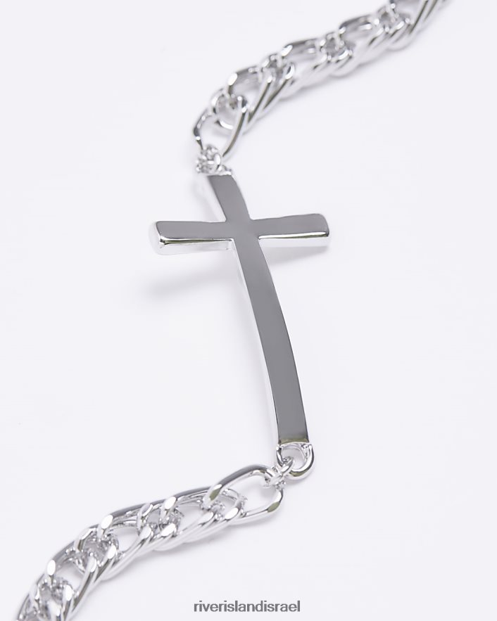 אביזרים River Island צמיד צלב צבעוני כסף גברים BDZ4085847