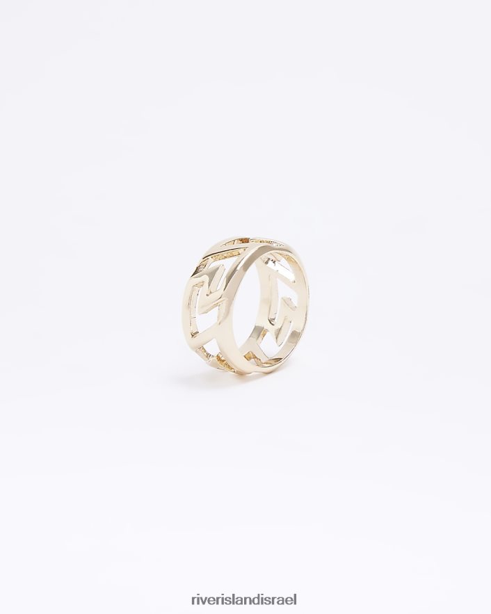 אביזרים River Island טבעת חתוכה בצבע זהב גברים BDZ4085851