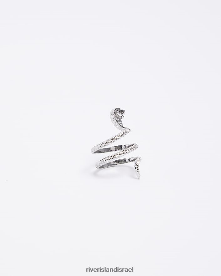 אביזרים River Island טבעת עיטוף נחש בצבע כסף גברים BDZ4085857