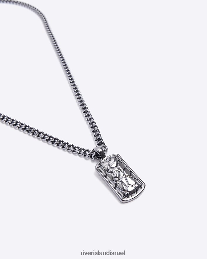 אביזרים River Island שרשרת תג צבע כסף גברים BDZ4085858