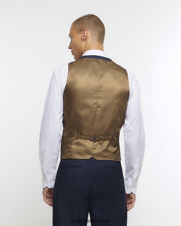 לבוש River Island חליפת אריג בגזרה רזה חיל הים גברים BDZ4085862