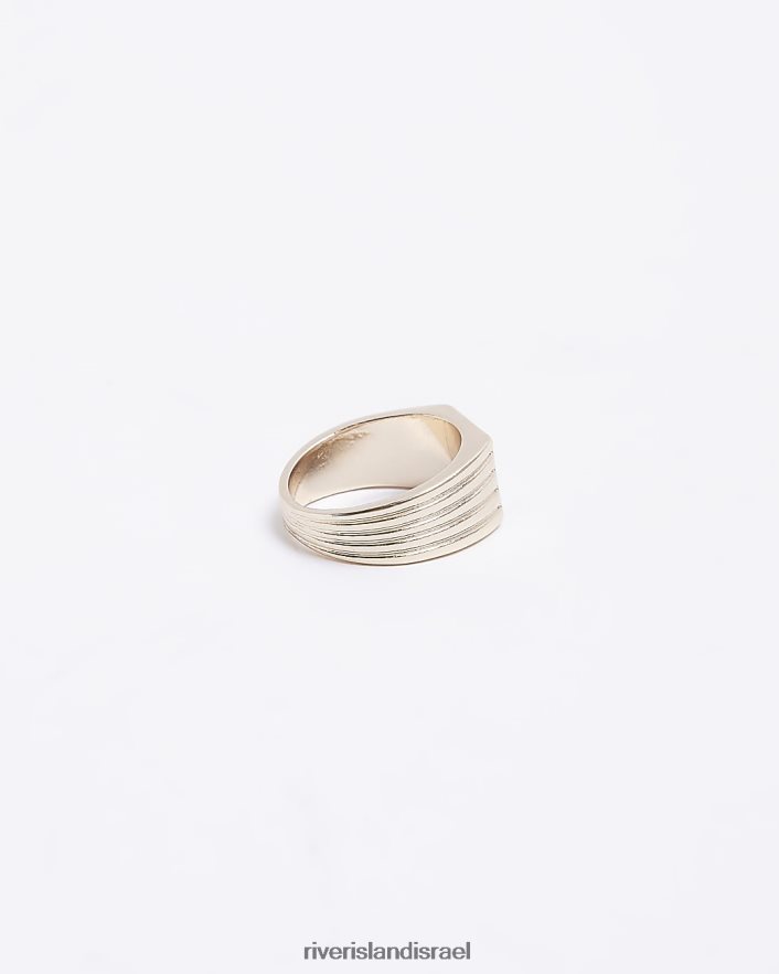 אביזרים River Island טבעת מרובעת בצבע אמייל זהב גברים BDZ4085877