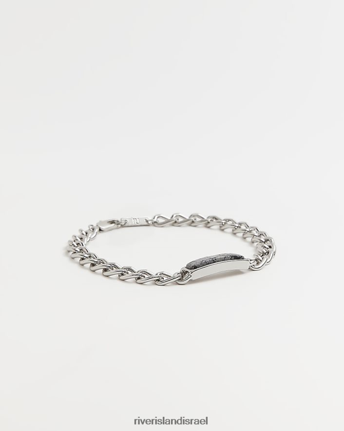אביזרים River Island צמיד פרטי אבן שָׁחוֹר גברים BDZ4085884
