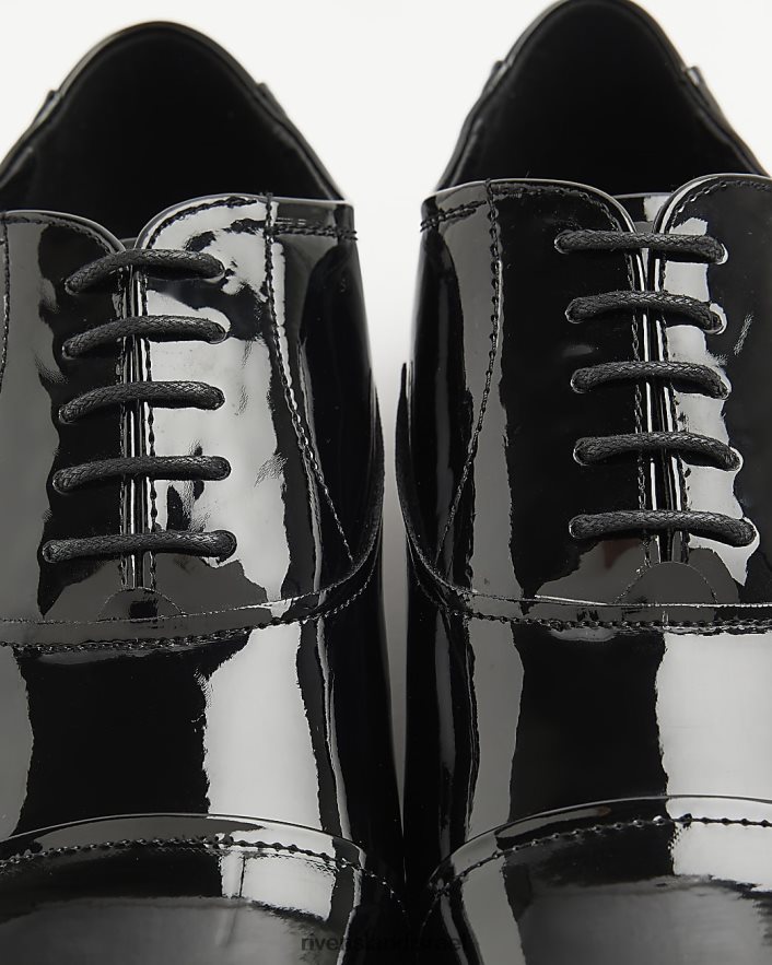 הַנעָלָה River Island פטנט נעלי אוקספורד שָׁחוֹר גברים BDZ4085886