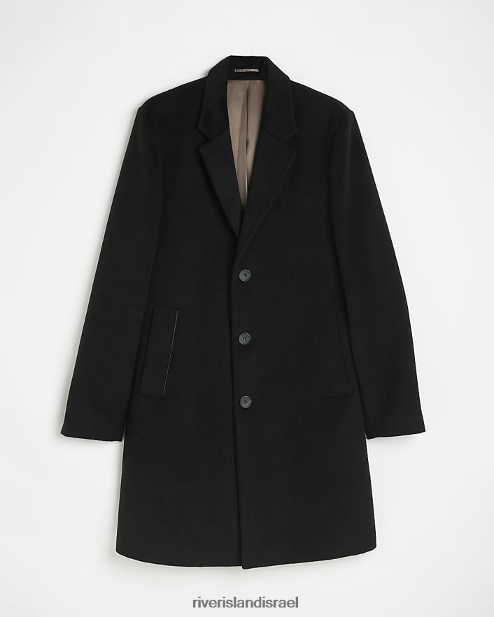 לבוש River Island מעיל על חזה חד שָׁחוֹר גברים BDZ4085900