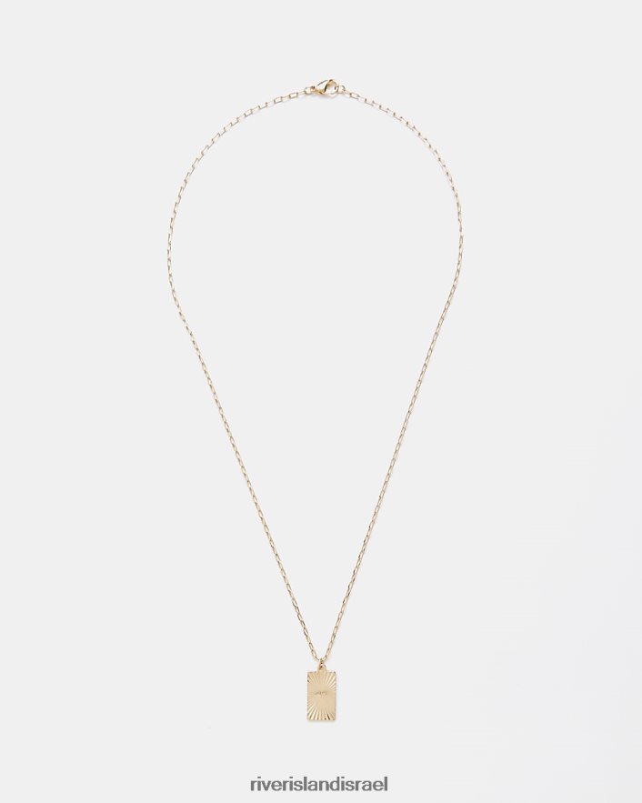 אביזרים River Island שרשרת תג בצבע מרקם זהב גברים BDZ4085908