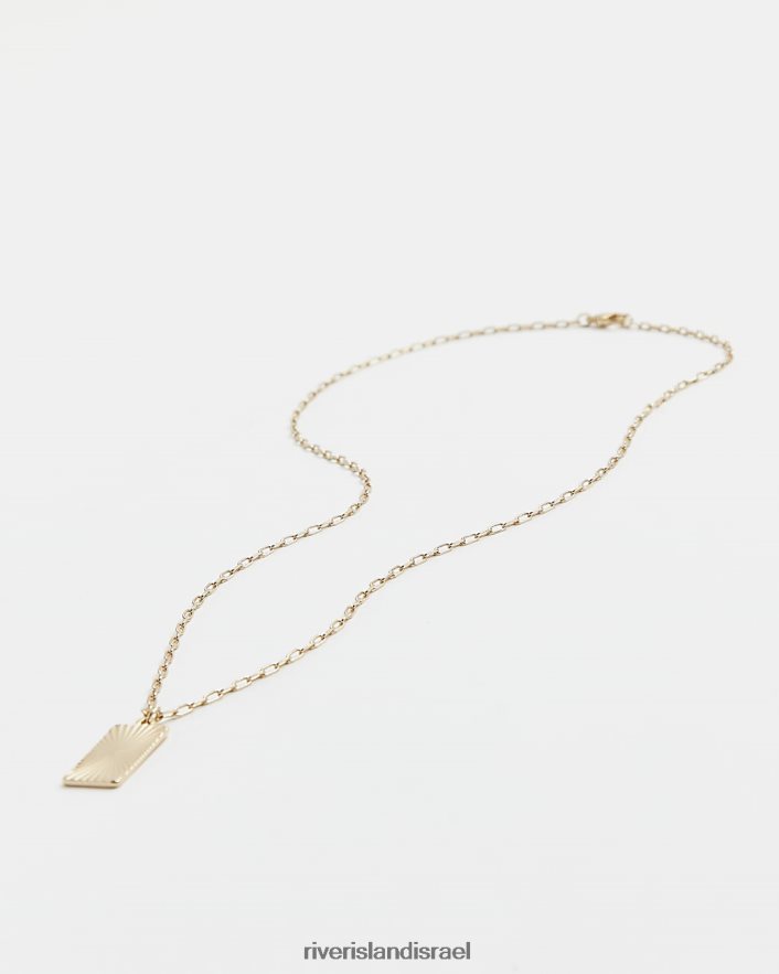 אביזרים River Island שרשרת תג בצבע מרקם זהב גברים BDZ4085908