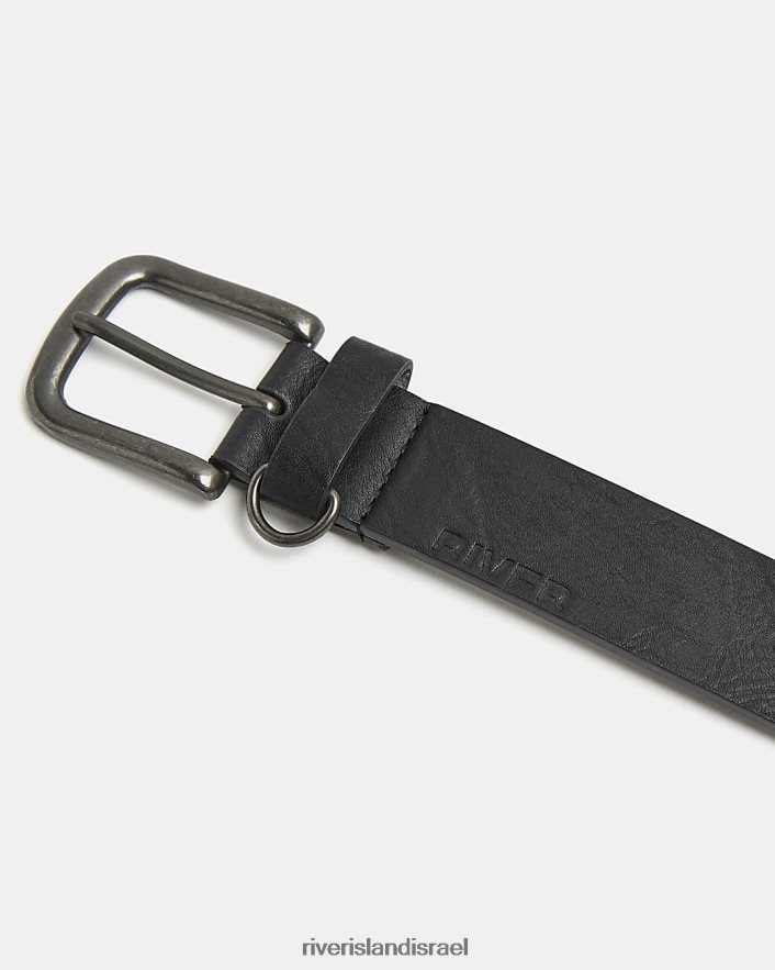 אביזרים River Island חגורת אבזם שָׁחוֹר גברים BDZ4085946