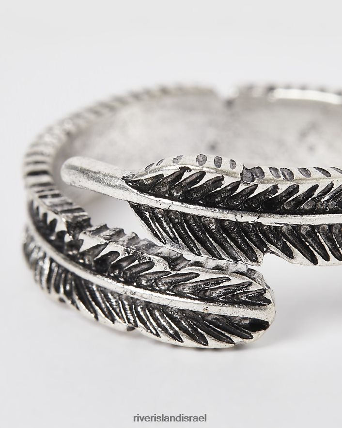 אביזרים River Island טבעת עיטוף נוצה כסף גברים BDZ4085949