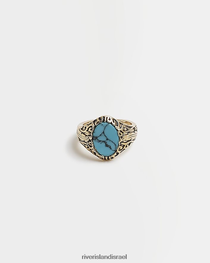 אביזרים River Island טבעת הדפסה כְּחוֹל גברים BDZ4085955