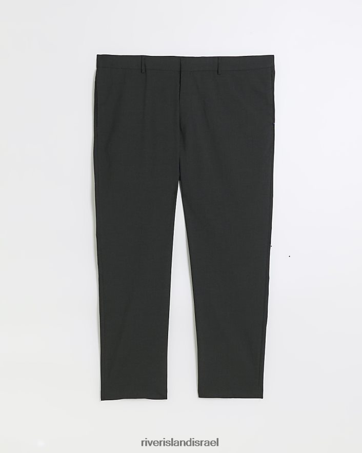 לבוש River Island מכנסי חליפה גדולים וגבוהים אפור גברים BDZ4085972
