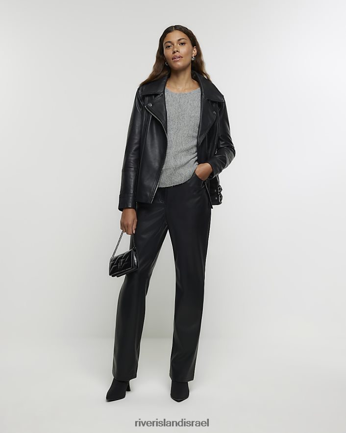 לבוש River Island מגשר שרוול עטלף אפור נשים BDZ408599