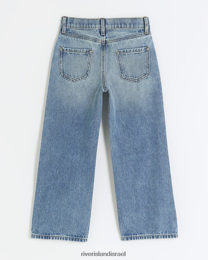 לבוש River Island ג'ינס ישר קרעים כְּחוֹל בנות BDZ4086000