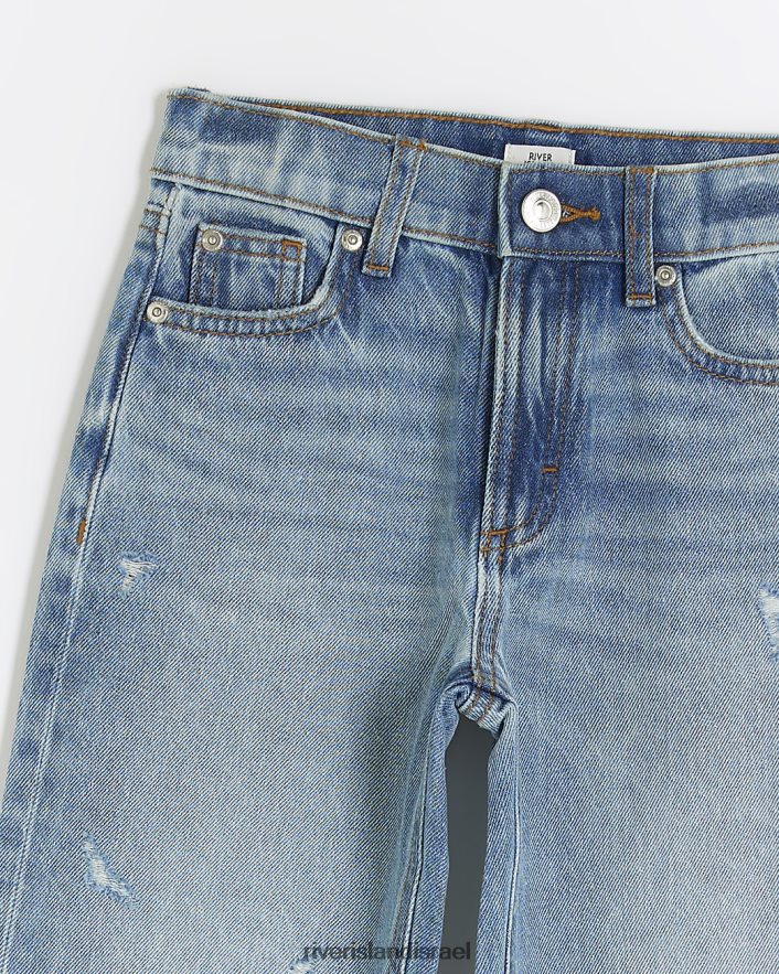 לבוש River Island ג'ינס ישר קרעים כְּחוֹל בנות BDZ4086000