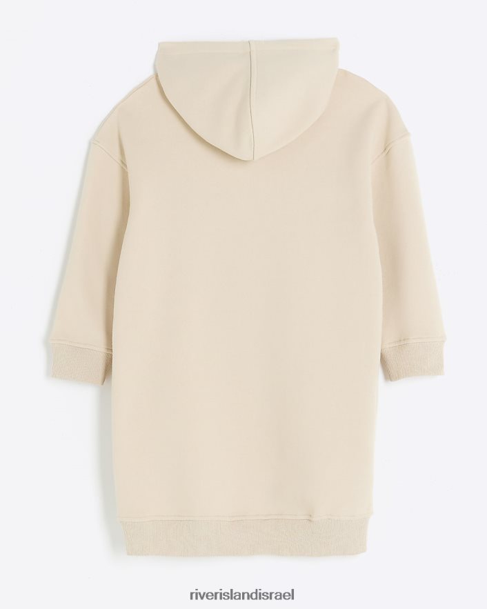 לבוש River Island שמלת קפוצ'ון גרפית אֶבֶן בנות BDZ4086004