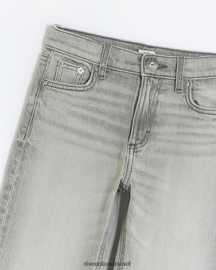 לבוש River Island ג'ינס רגליים ישרות אפור בנות BDZ4086006