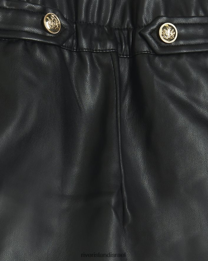 לבוש River Island מכנסיים קצרים מעור מלאכותי שָׁחוֹר בנות BDZ4086012
