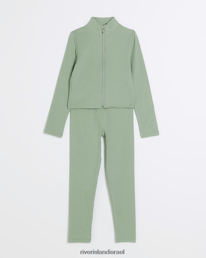לבוש River Island סט סווטשירט עם רוכסן צלעות חָקִי בנות BDZ4086049